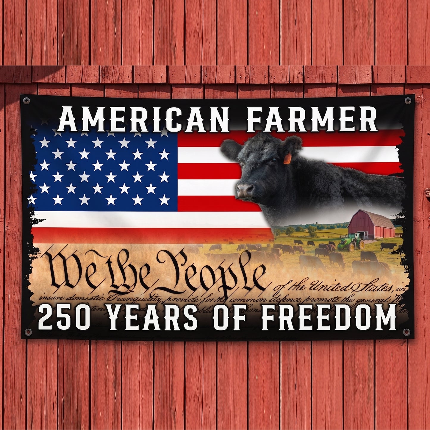 American farmer 250 Years of Freedom Flag - myfunfarm