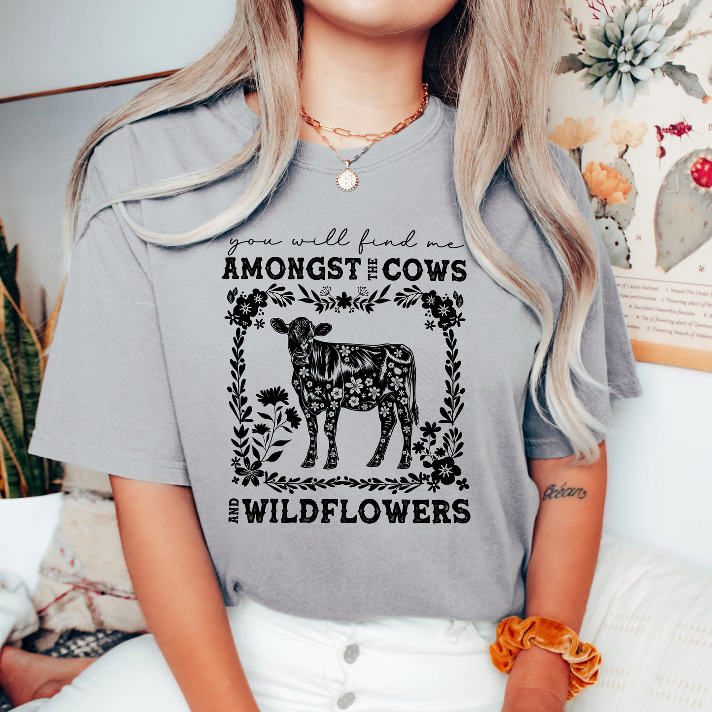 Cows and Wildflowers - unisex tshirt , Hoodies