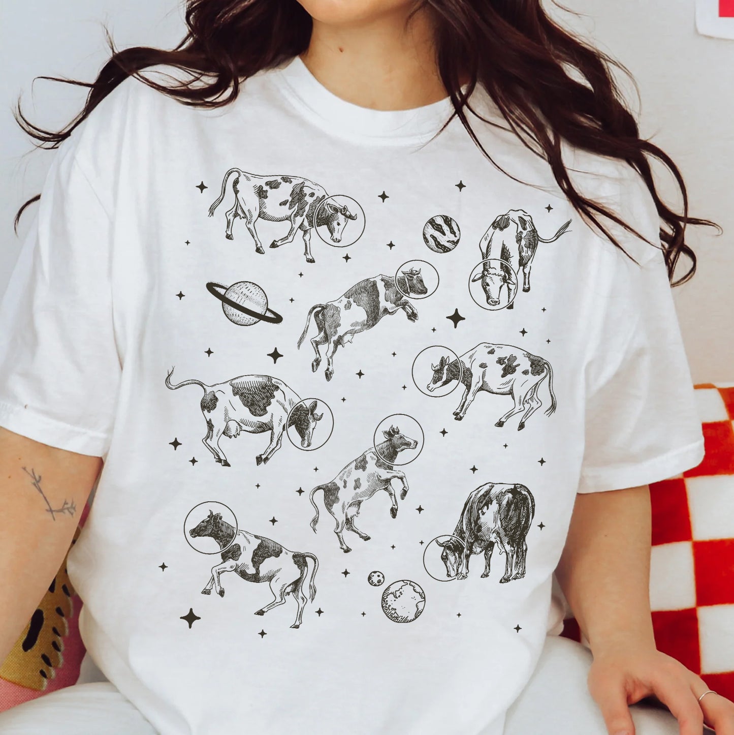 Cows in Space Funny Shirts For Cow Lovers- unisex tshirt , Hoodies