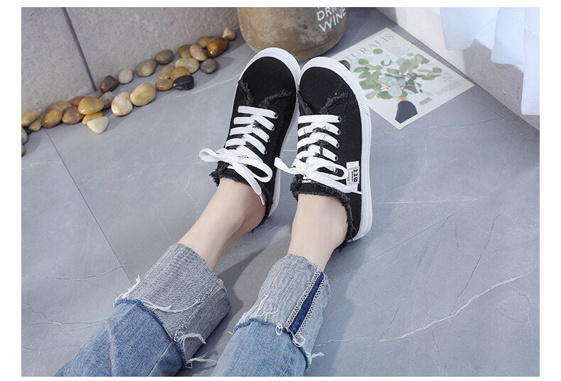 Canvas Shoes low upper flat sneakers women