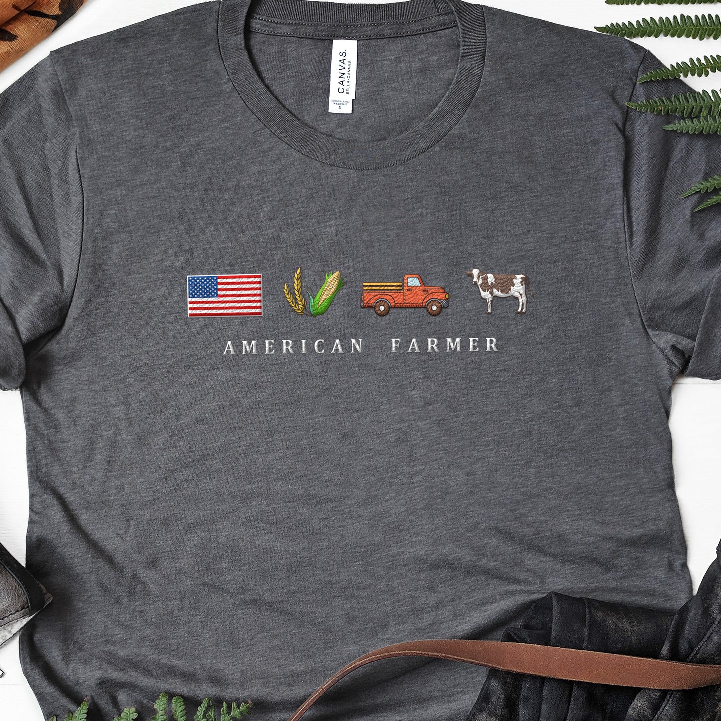 American Farmer Embroidered, Hoodie, T-shirt, Sweatshirt - myfunfarm