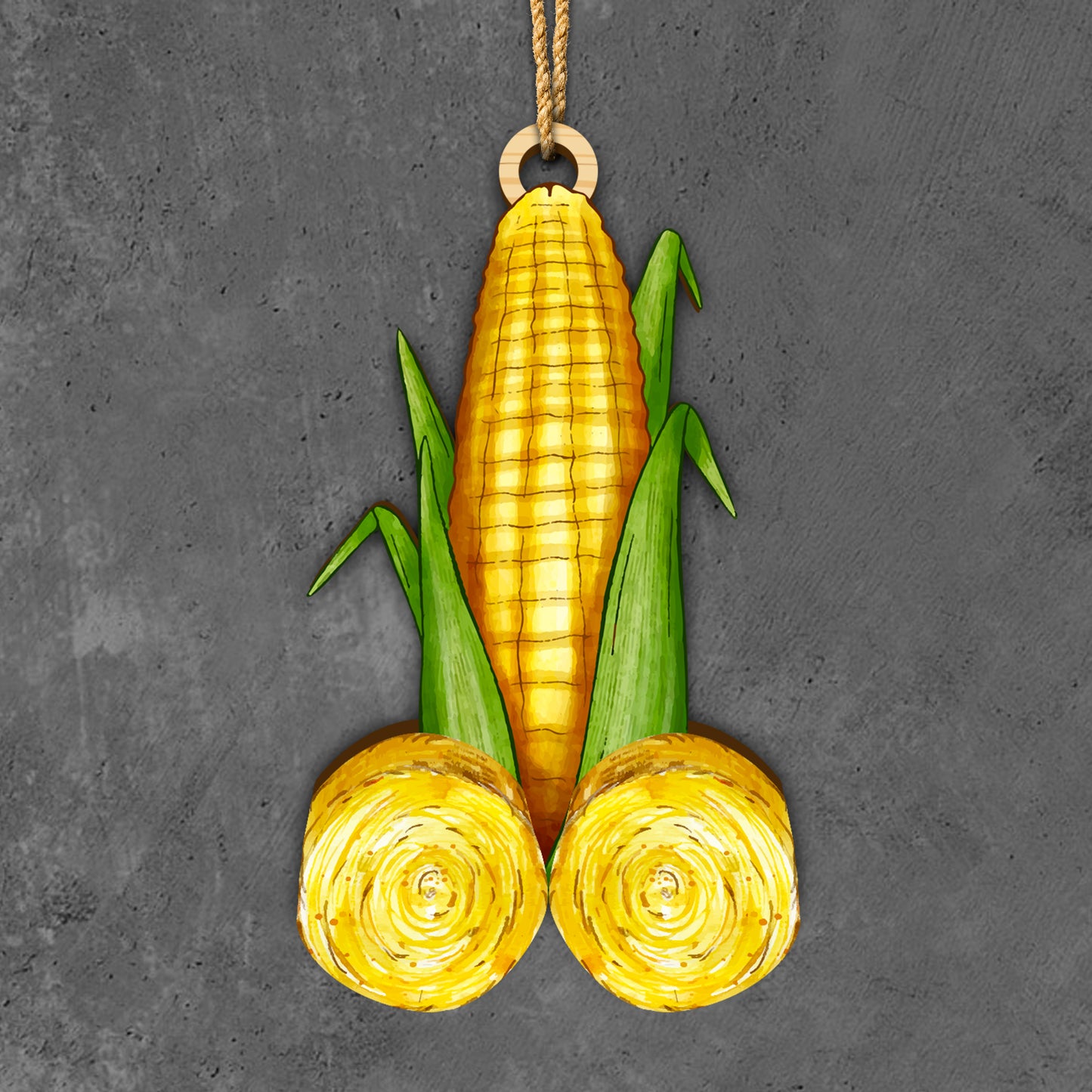 Wooden Key chain, Car Hanging Ornament, Gift for Farmer