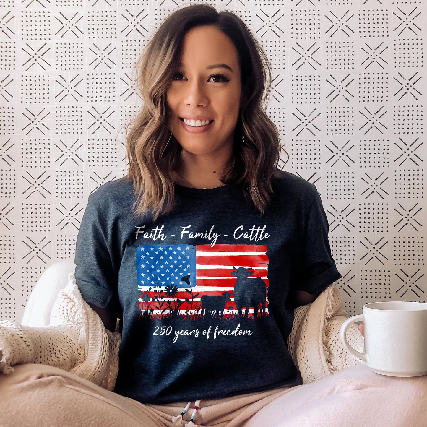 Faith family cattle 250 years of freedom Unisex T-Shirt