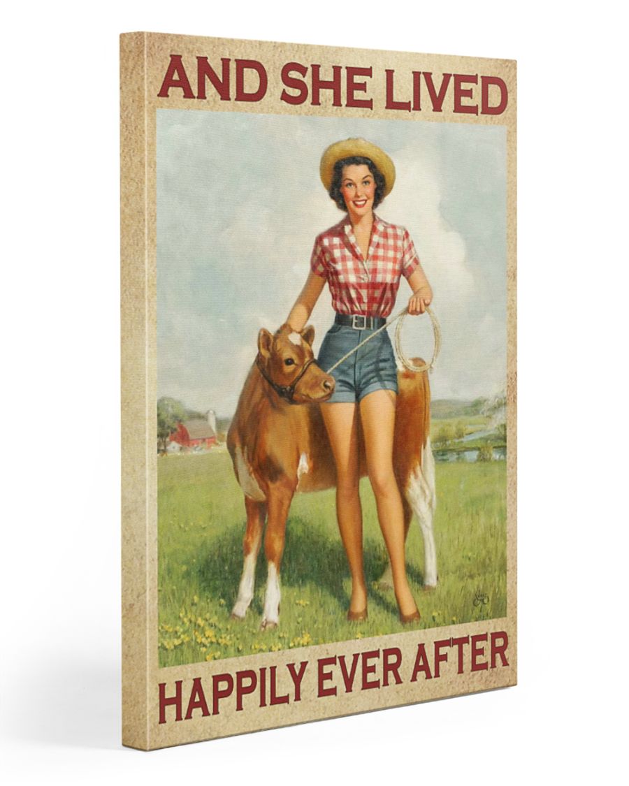 And she lived happily ever after Wrapped Canvas Prints - No Frame - Cow lovers