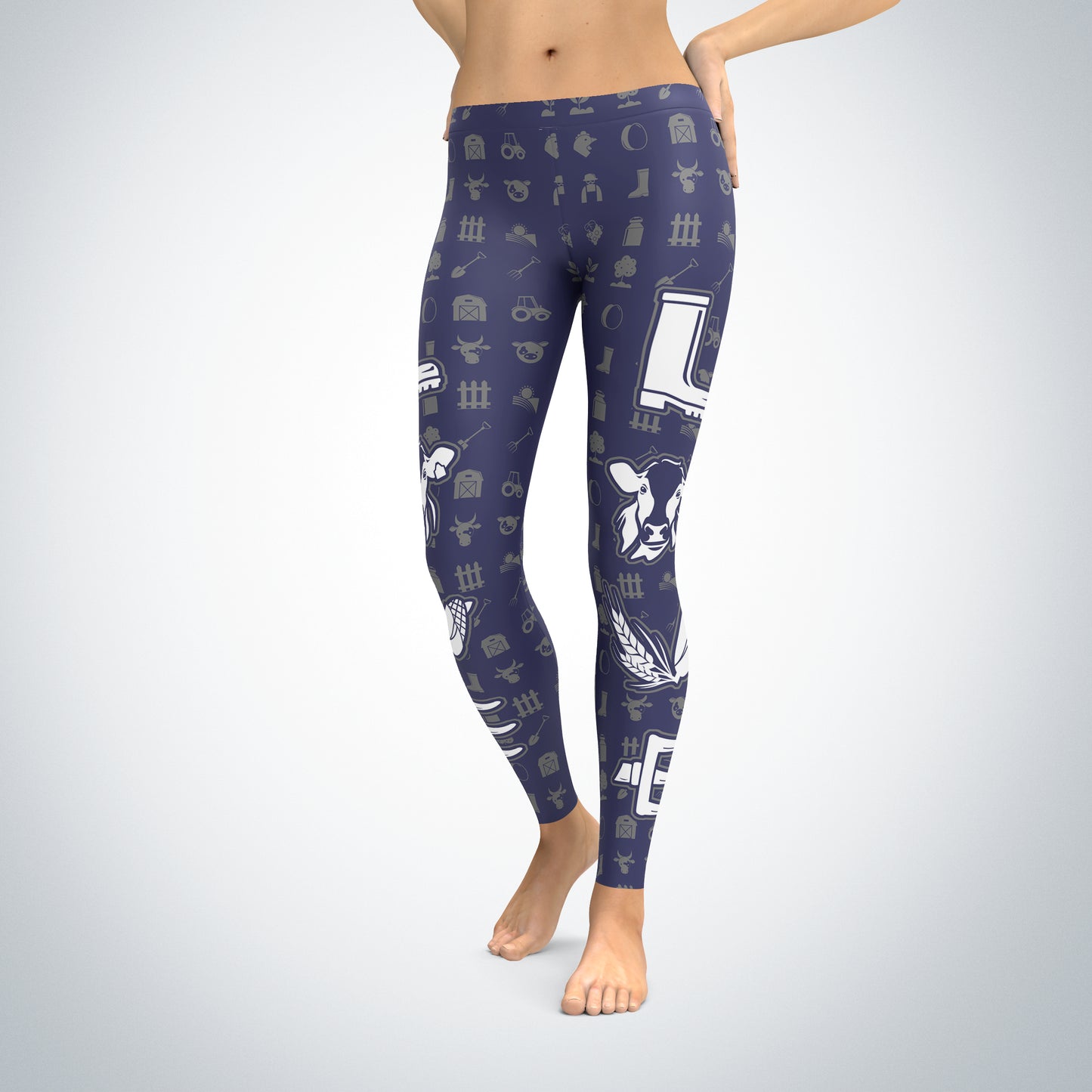 Love cow icon - navi Leggings - cow lovers