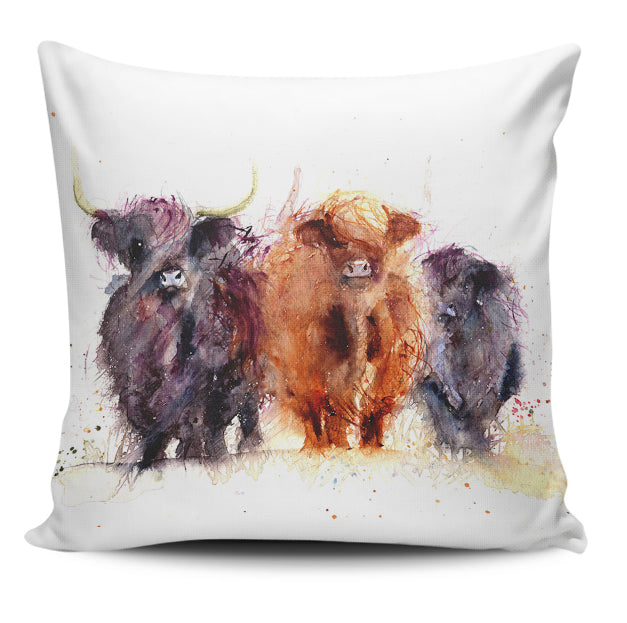 Highland cattle painting print sk00022 Custom Pillow Case - myfunfarm