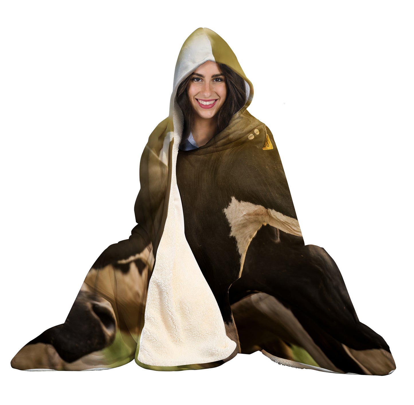 Cute Cow in sunset - Hooded Blanket - Cow Lovers - myfunfarm