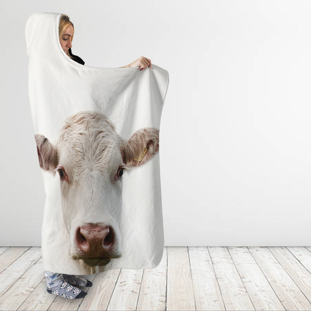 Black and White - Hooded Blanket - Cow Lovers