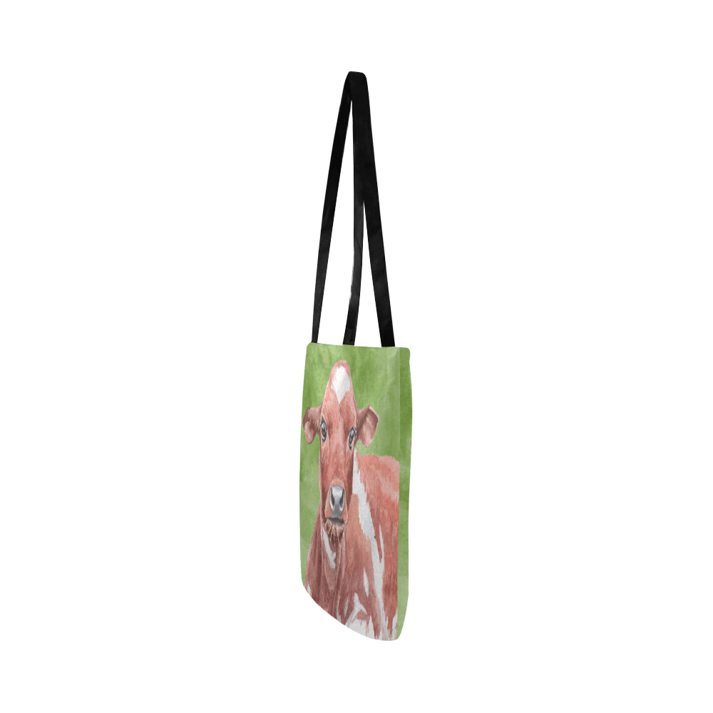 Cute cow painting print Tote bag sk00010 Reusable Shopping Bag Model 1660 (Two sides) - myfunfarm - clothing acceessories shoes for cow lovers, pig, horse, cat, sheep, dog, chicken, goat farmer