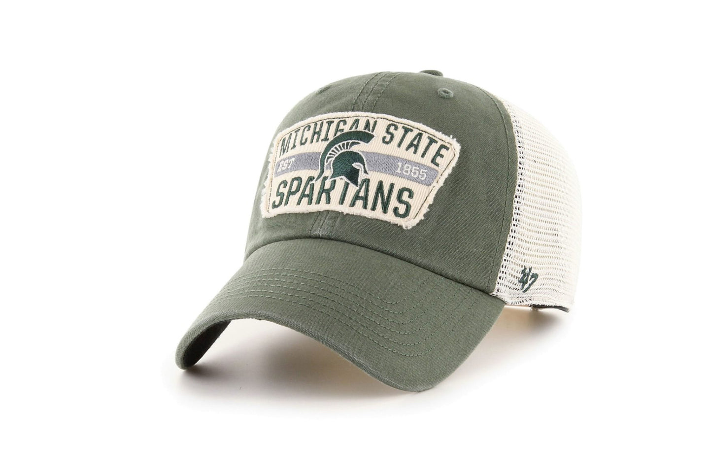 Vintage 1855 Michigan State Spartans Script Hat - myfunfarm - clothing acceessories shoes for cow lovers, pig, horse, cat, sheep, dog, chicken, goat farmer