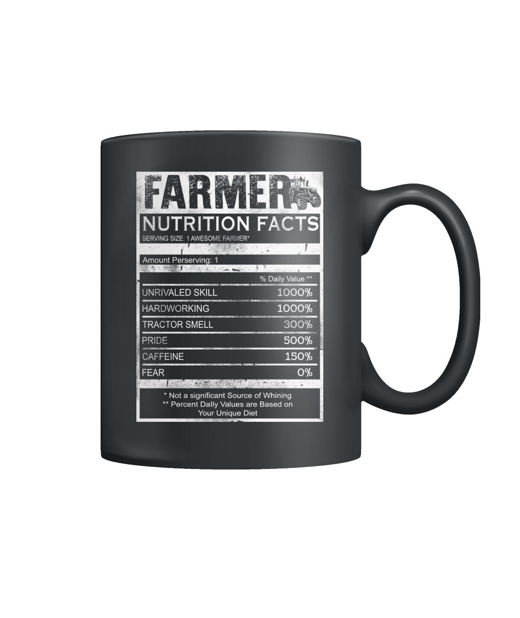 Farmer Nutrition facts Color Coffee Mug - myfunfarm - clothing acceessories shoes for cow lovers, pig, horse, cat, sheep, dog, chicken, goat farmer