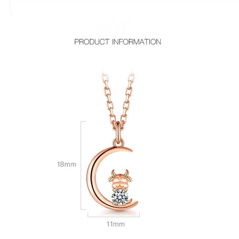 Cow Jewelry Pendant Necklace Accessories Lady Gift