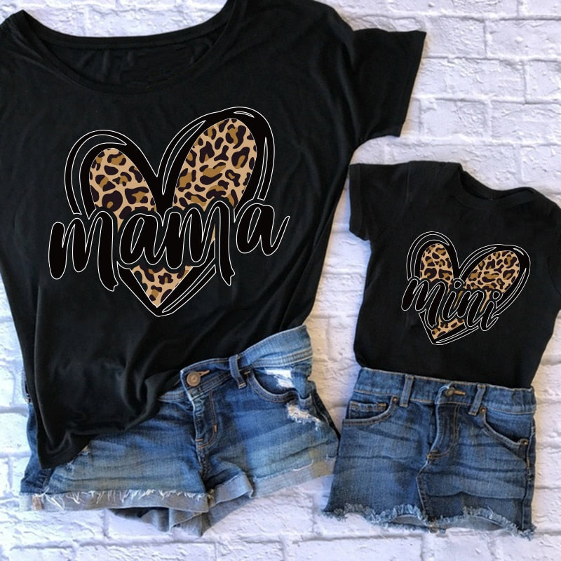 Mother kids Leopard Love family t-shirt - myfunfarm