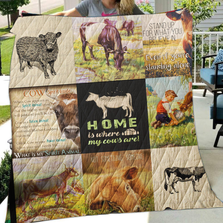 Cow quotes cute print -Quilt - myfunfarm - clothing acceessories shoes for cow lovers, pig, horse, cat, sheep, dog, chicken, goat farmer