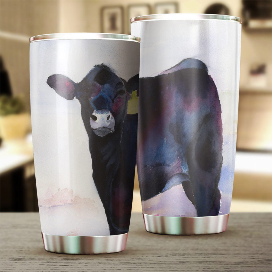 Black Angus cattle watercolor print sk00004 - myfunfarm - clothing acceessories shoes for cow lovers, pig, horse, cat, sheep, dog, chicken, goat farmer