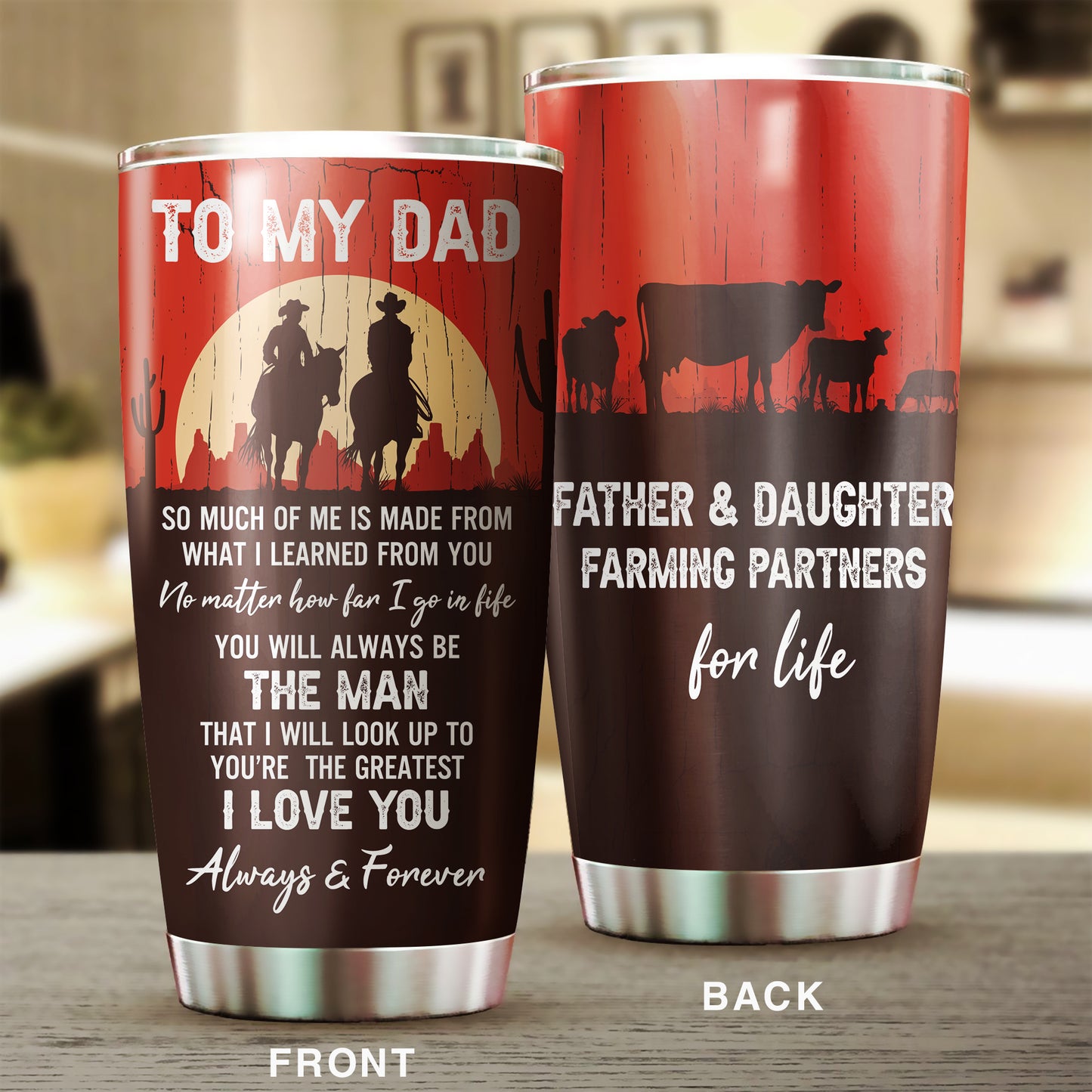 Father and Daughter, farming partners for life - stainless steel Tumbler
