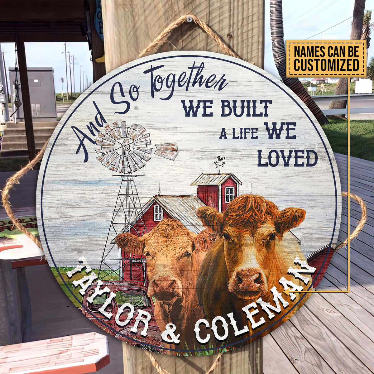 And so together we built a life we loved - Wooden Door Sign - myfunfarm