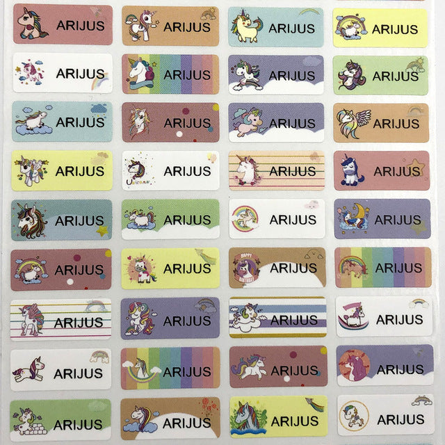 100Pcs Name Tag Customized Stickers Waterproof- Labels Children School Stationery Water Bottle Pencil Sticker accessories - myfunfarm - clothing acceessories shoes for cow lovers, pig, horse, cat, sheep, dog, chicken, goat farmer