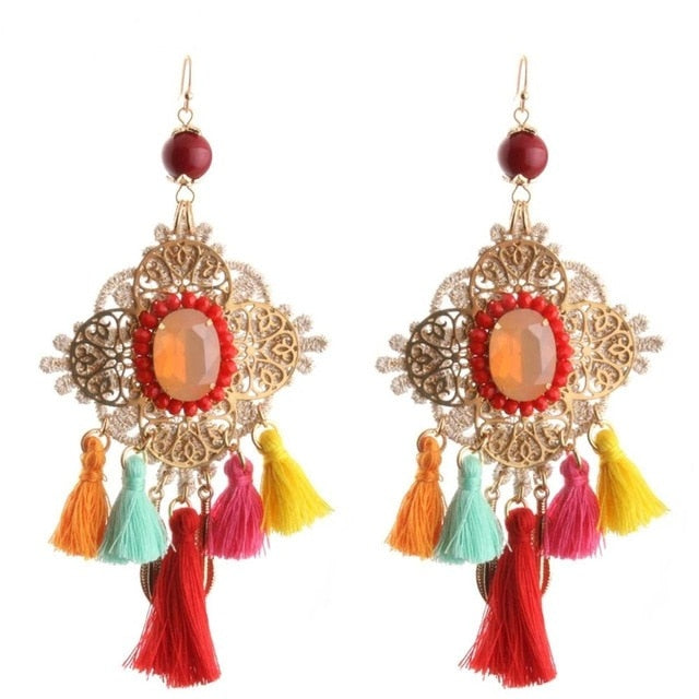 Vintage Bull Earrings Fashion Boho Oorbellen Tassel Long Earrings For Women - myfunfarm