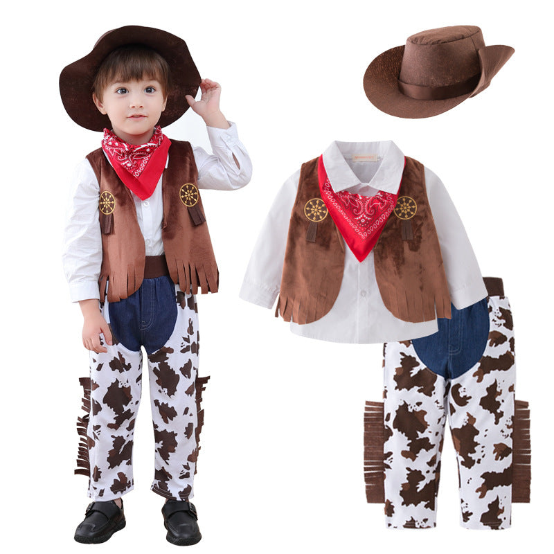Kid Clothes Sets Carnival Fancy Dress Party Costume Cowboy Outfit - myfunfarm