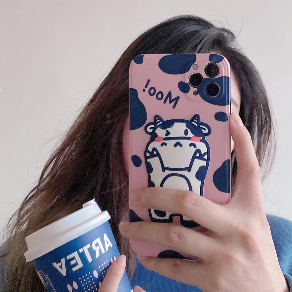 Hot Cute Cows 3d phone Case For iphone 7 8 Puls X XR XS 11 12 mini pro Max soft silicone - myfunfarm