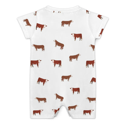 Baby romper Hereford cattle icon pattern