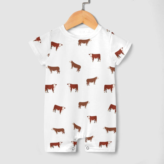 Baby romper Hereford cattle icon pattern