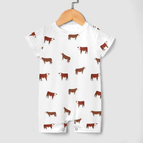 Baby romper Hereford cattle icon pattern