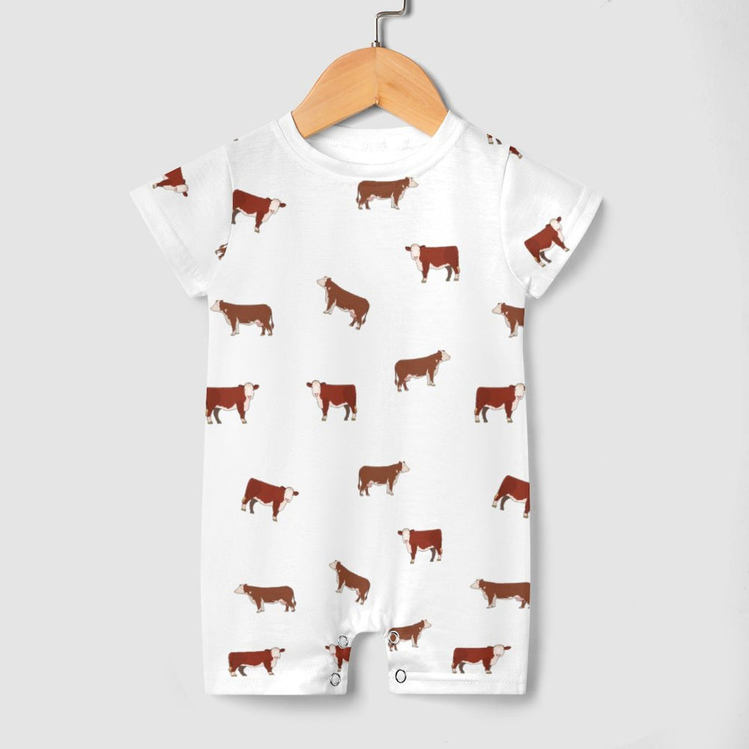 Baby romper Hereford cattle icon pattern