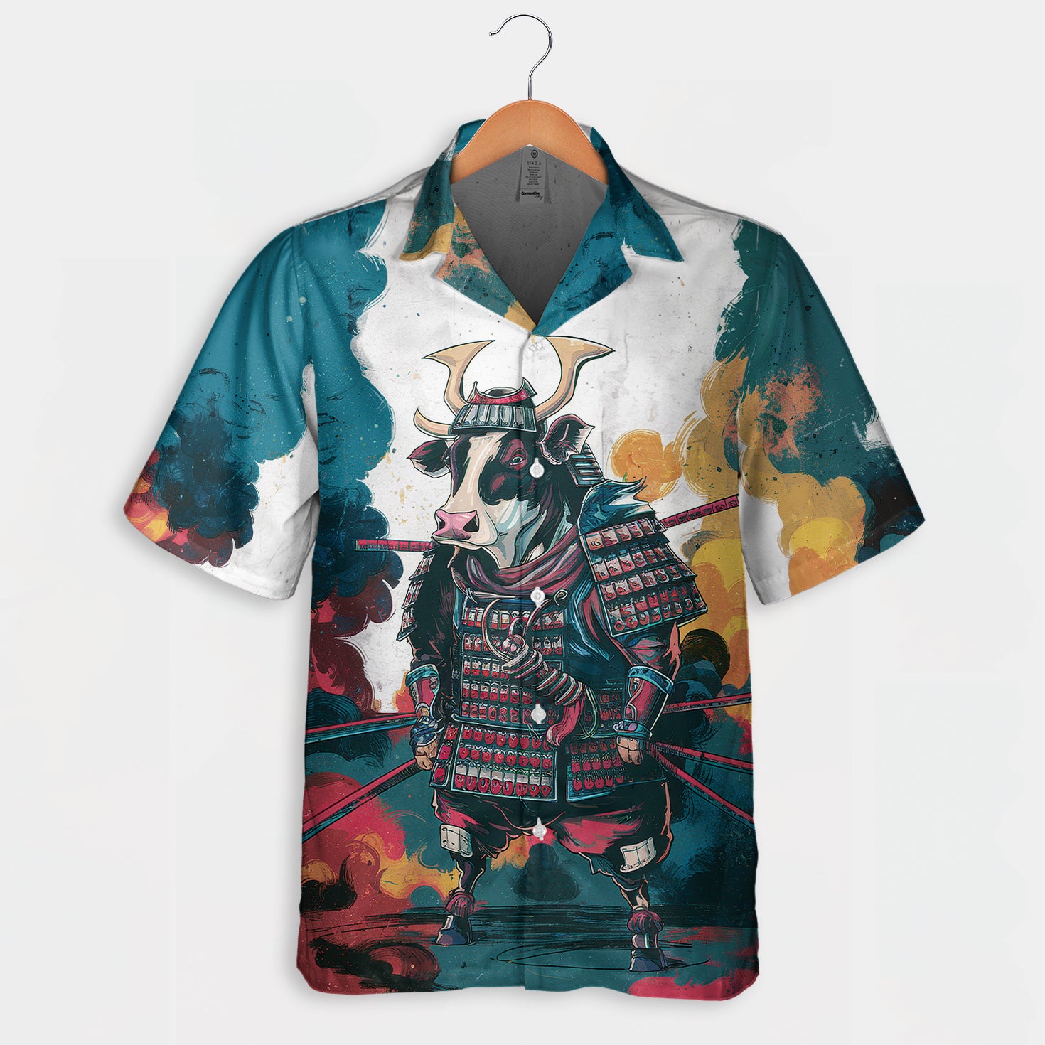 Samurai Cow Hawaiian Shirt Japanese Art Farmer Gift - myfunfarm