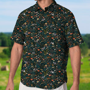 Floral Dairy cow - Button Down Shirts for farmers