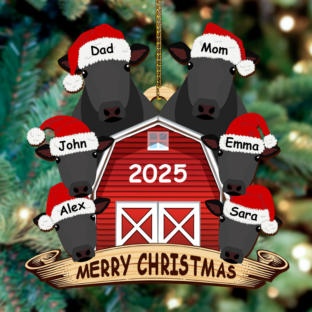 Personalized Wooden Ornament Rancher Cattle Breeds For Christmas