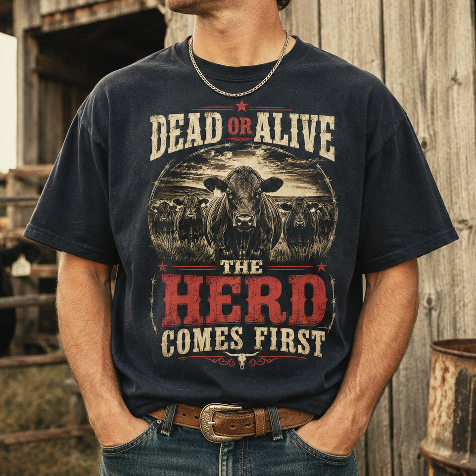 Dead or Alive, the herd comes first Unisex T-Shirt, Gift for Rancher