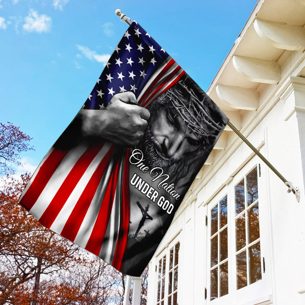 One Nation Under God Jesus - American Flag