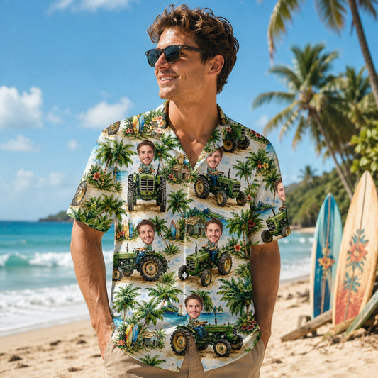 Custom Face Hawaiian Shirt Funny Personalized For Farmer