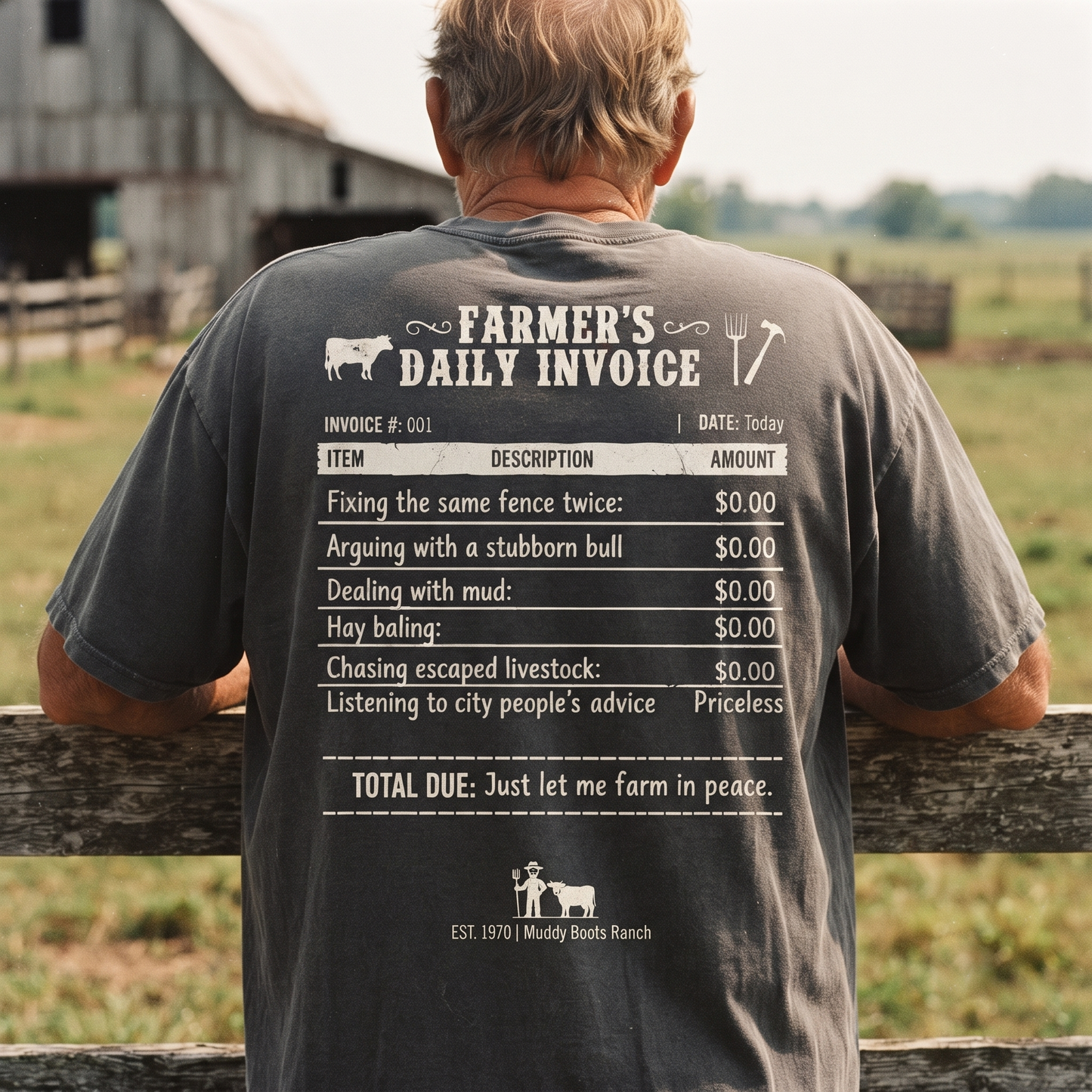 Personalized FARMER’S DAILY INVOICE, Custom Farm Name Shirt