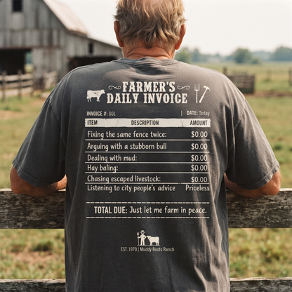 Personalized FARMER’S DAILY INVOICE, Custom Farm Name Shirt