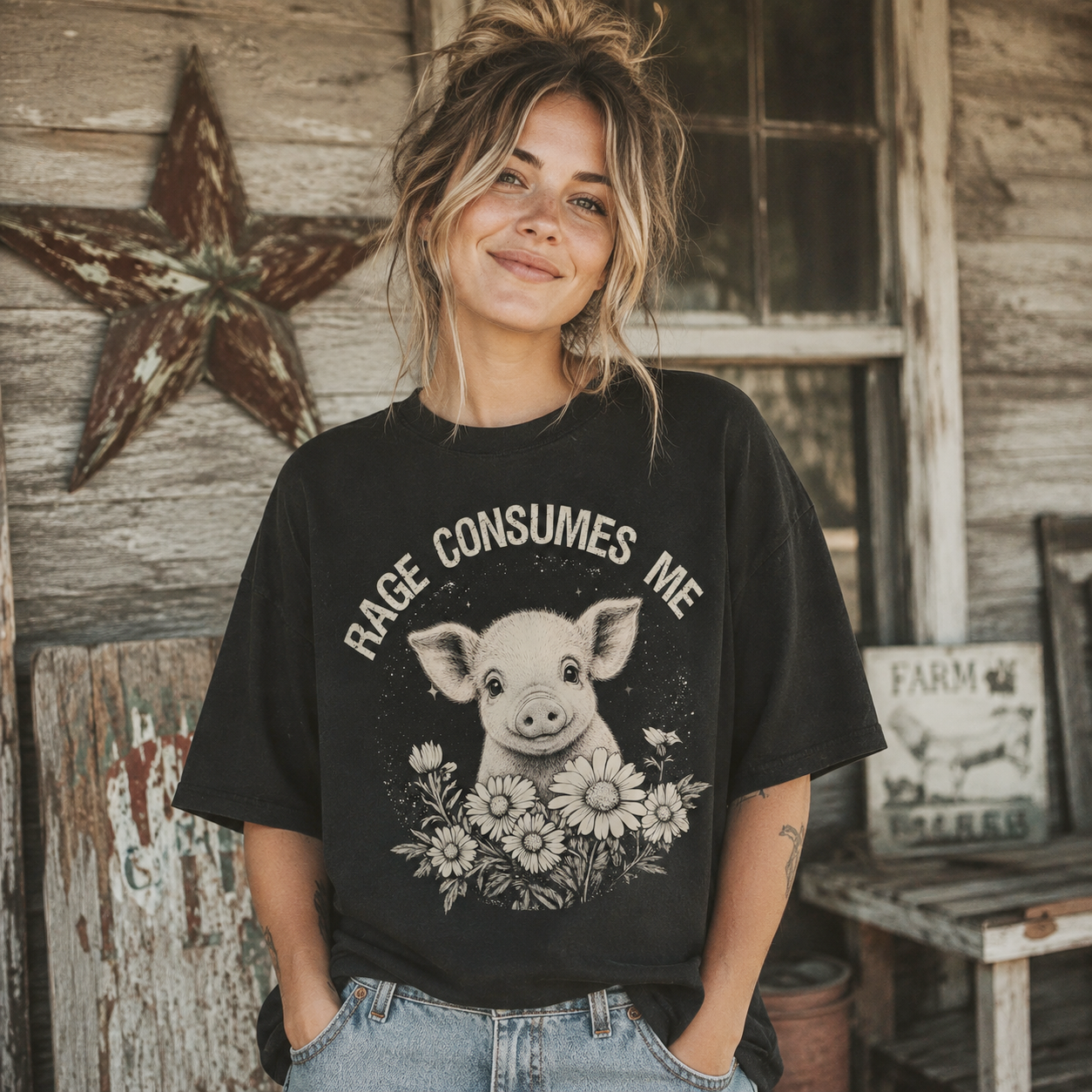 Rage consumes me Unisex T-Shirt, Sweat-shirt and Hoodie for Pig Lovers