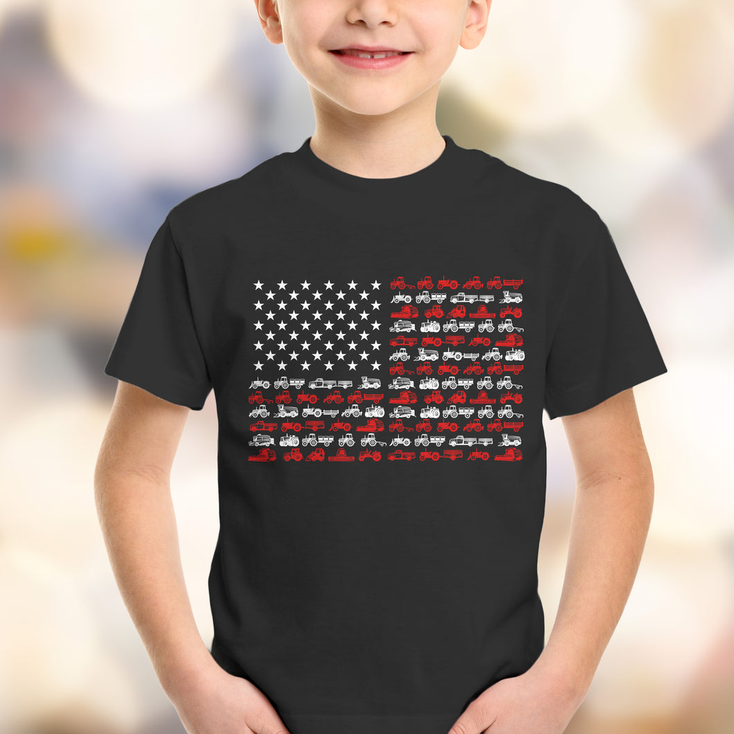 American Flag Patriotic Tractor - Youth, Kid T-shirt