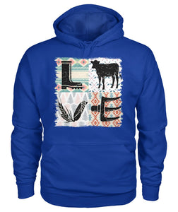 Retro pattern Love Cow Icon  unisex t-shirt , Hoodies for farmers