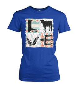Retro pattern Love Cow Icon  unisex t-shirt , Hoodies for farmers