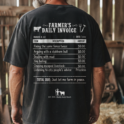 Personalized FARMER’S DAILY INVOICE, Custom Farm Name Shirt