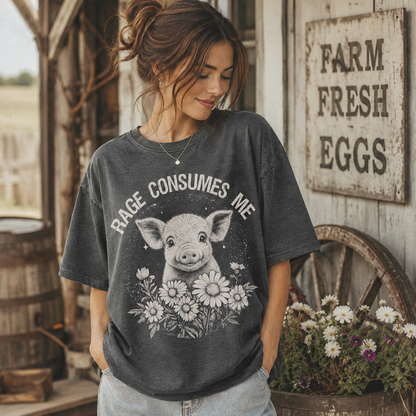 Rage consumes me Unisex T-Shirt, Sweat-shirt and Hoodie for Pig Lovers
