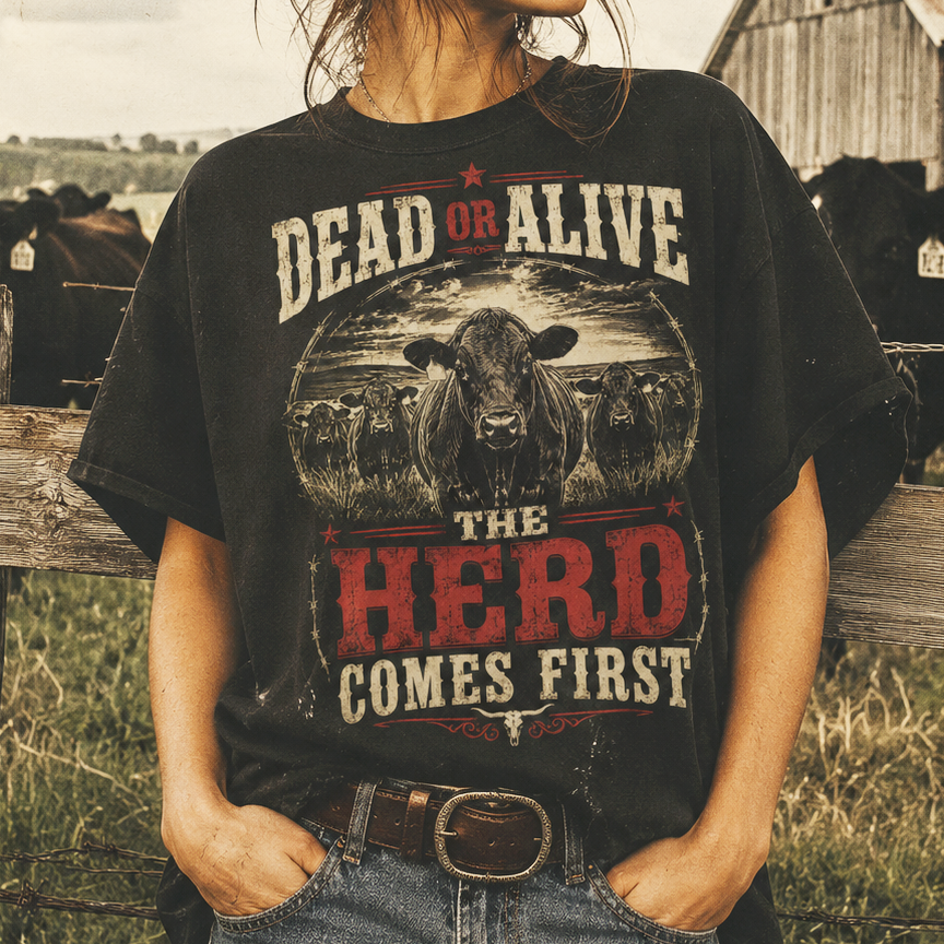 Dead or Alive, the herd comes first Unisex T-Shirt, Gift for Rancher
