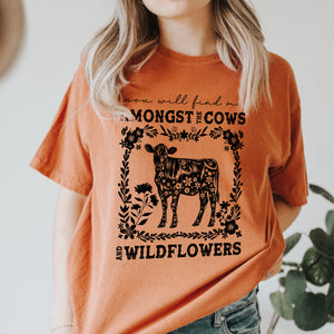 Cows and Wildflowers - unisex  tshirt , Hoodies