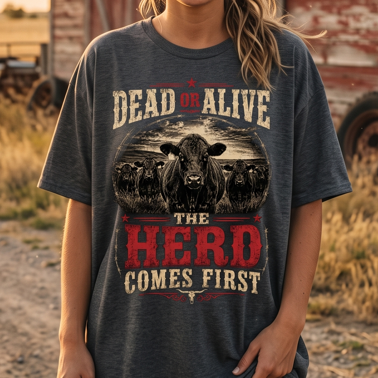 Dead or Alive, the herd comes first Unisex T-Shirt, Gift for Rancher