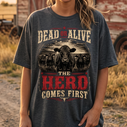 Dead or Alive, the herd comes first Unisex T-Shirt, Gift for Rancher