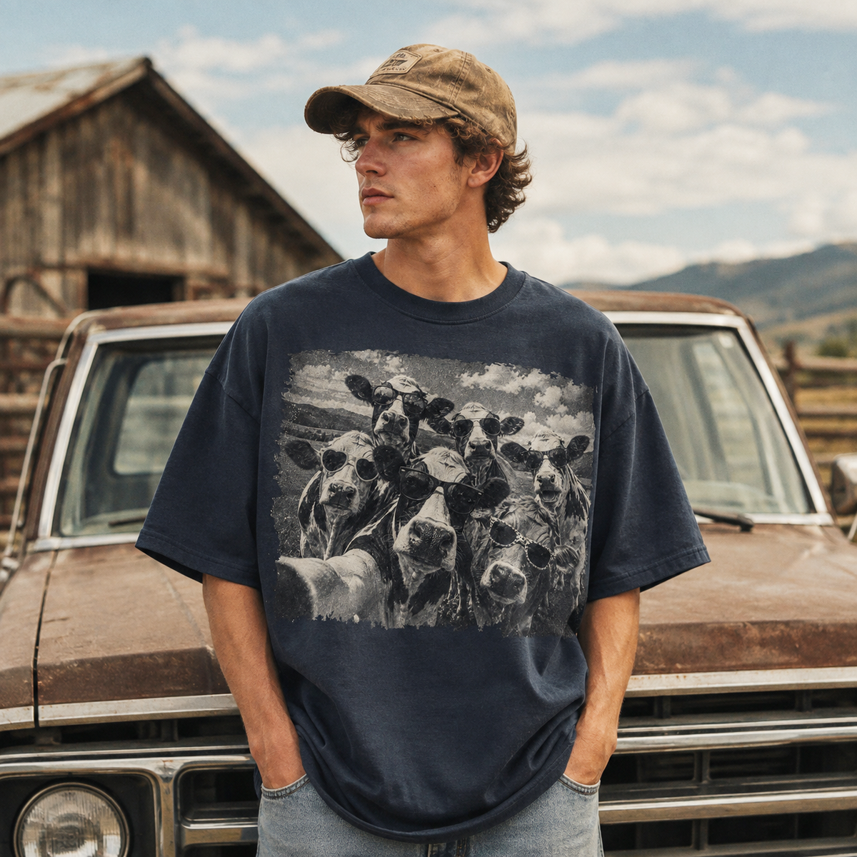 Cows selfies meme Unisex T-Shirt, Sweat-shirt and Hoodie