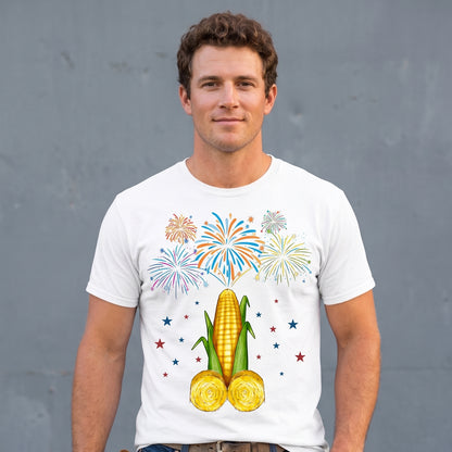 Just here for the Sweet corn, Unisex T-Shirt-4th of July Couples Shirt - myfunfarm