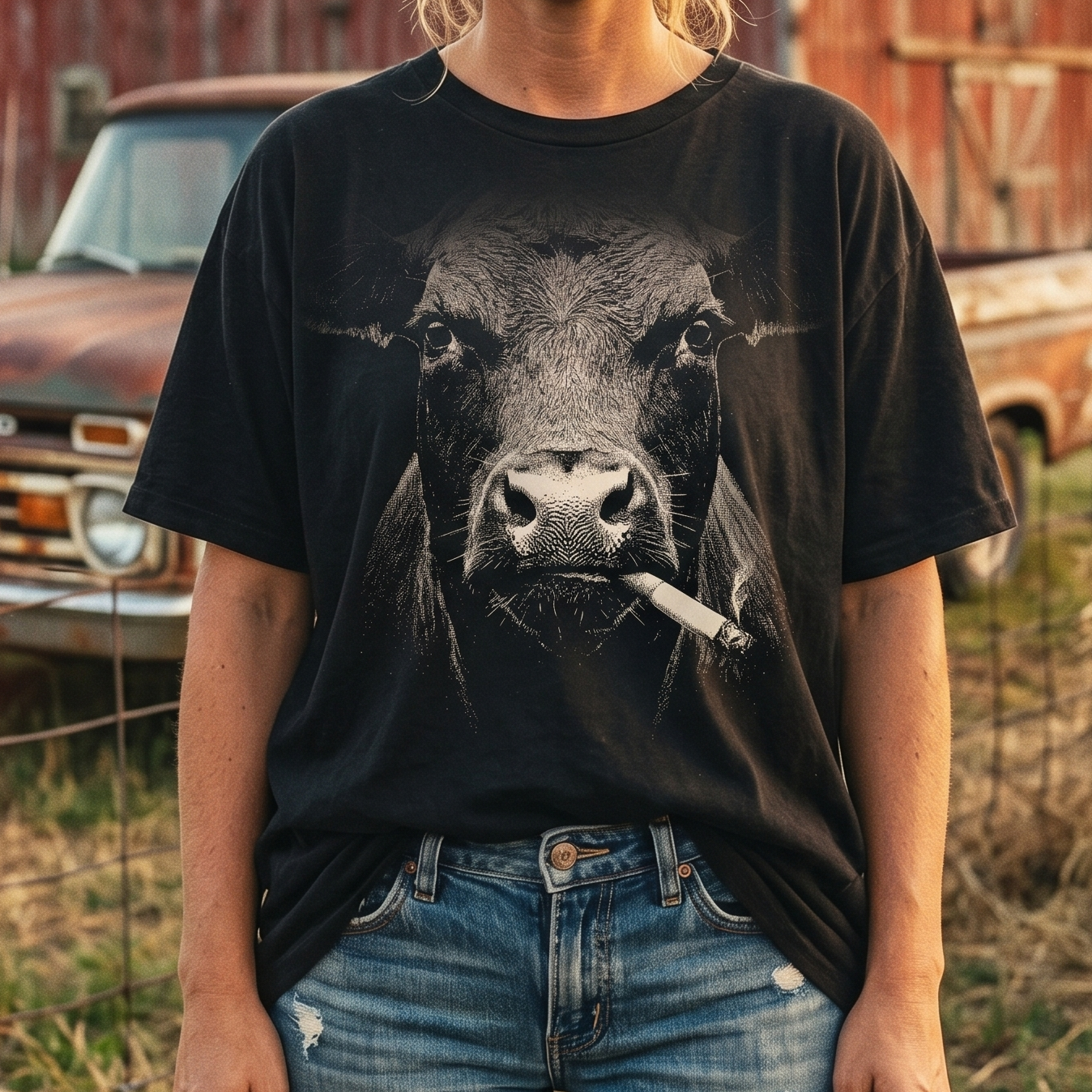 Smoking Cows Unisex T-Shirt,  Funny Cow Comfort Colors Shirt